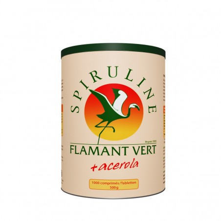 Spiruline Flamant Vert avec acérola 1000 comprimés